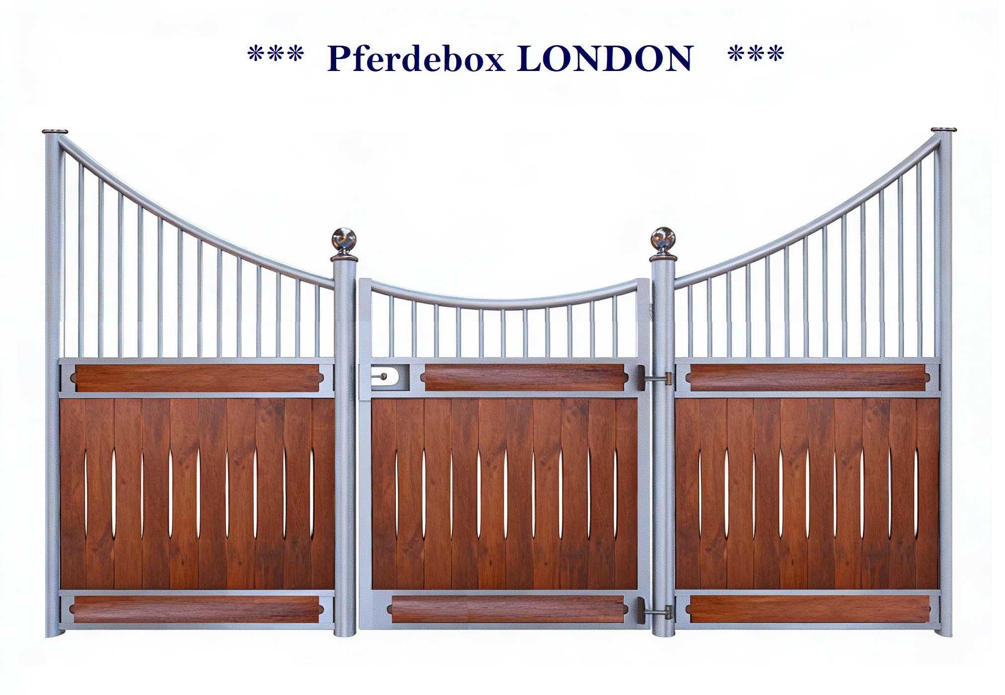 Pferdeboxen Modell LONDON mit eleganter Stallfront und feuerverzinkter Stahlkonstruktion